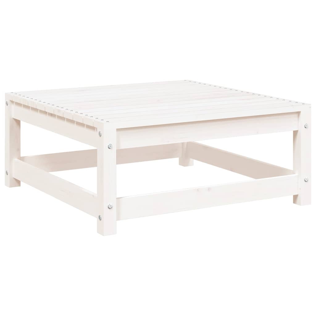 vidaXL Garden Footstool | White | Solid pine wood | 70x70x30 cm | Modular