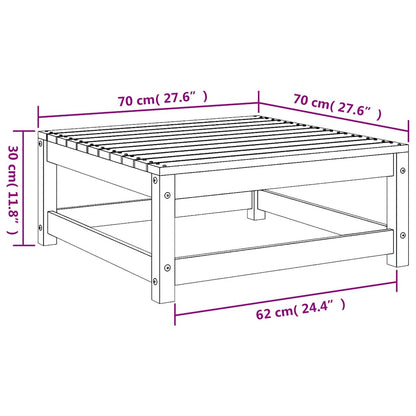 vidaXL Garden Footstool | White | Solid pine wood | 70x70x30 cm | Modular