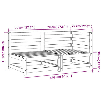 vidaXL Garden Sofa 2-Seater Solid Wood Pine