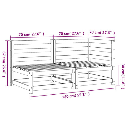 vidaXL Garden Sofa 2-Seater Impregnated Wood Pine