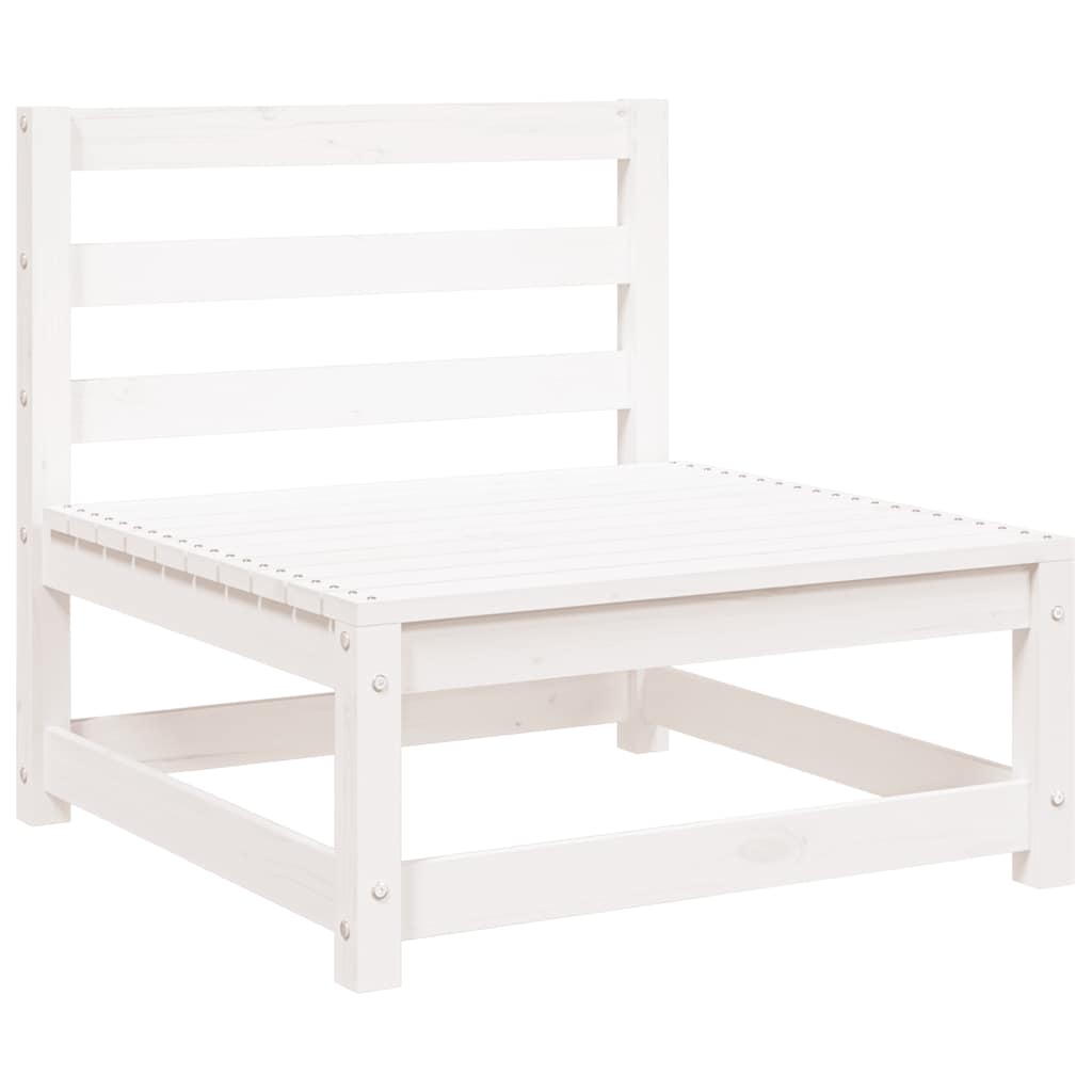 vidaXL Garden Sofa 3-Seater White Solid Wood Pine