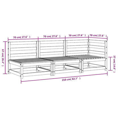 vidaXL Garden Sofa 3-Seater Impregnated Wood Pine