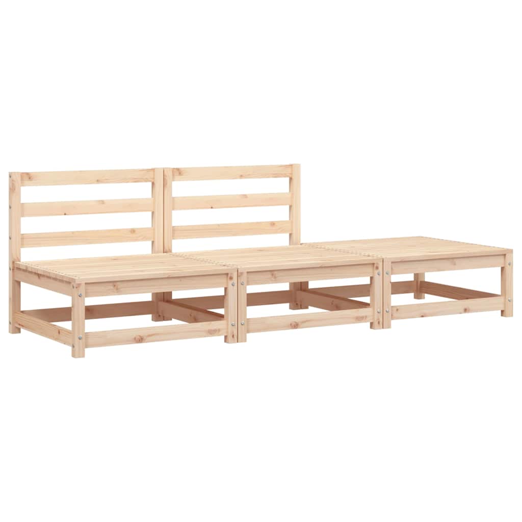 vidaXL Garden Sofa | Natural Wood | Solid Pine | Two-seater | Modular | Rustic