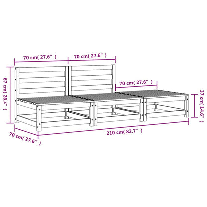 vidaXL Garden Sofa | Natural Wood | Solid Pine | Two-seater | Modular | Rustic