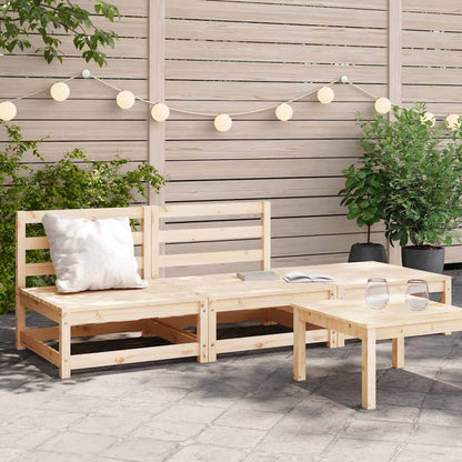 vidaXL Garden Sofa | Natural Wood | Solid Pine | Two-seater | Modular | Rustic