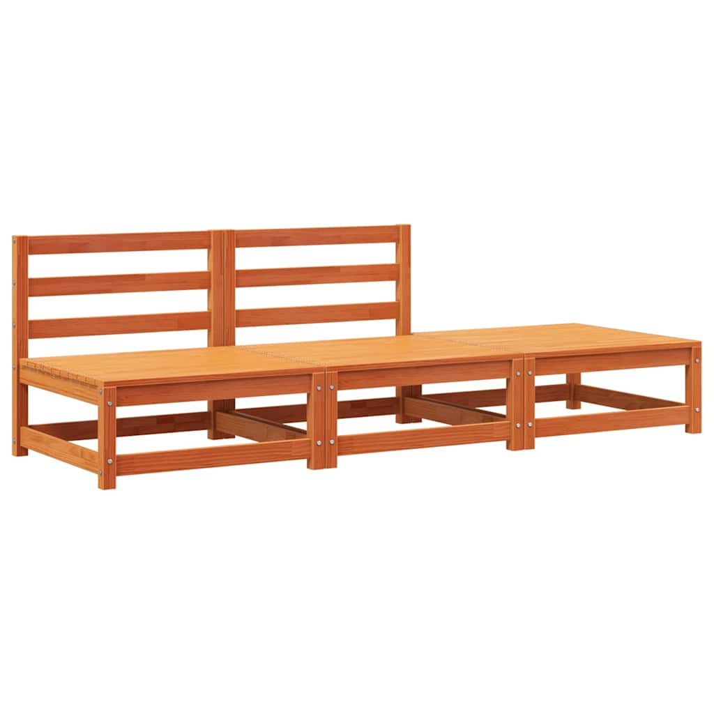 vidaXL Garden Sofa | Wax brown | Solid pine wood | Large | Modular | Garden Sofa