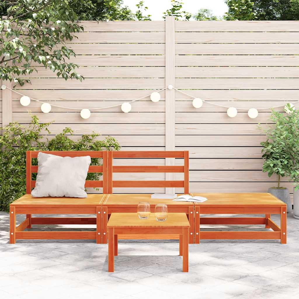 vidaXL Garden Sofa | Wax brown | Solid pine wood | Large | Modular | Garden Sofa
