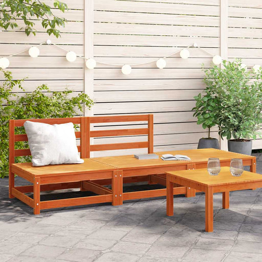 vidaXL Garden Sofa | Wax brown | Solid pine wood | Large | Modular | Garden Sofa
