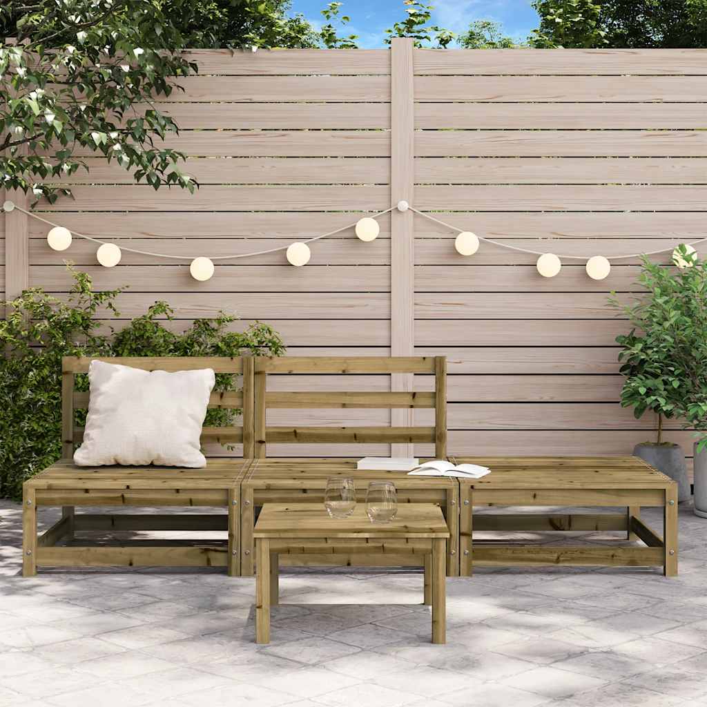 vidaXL Garden Sofa | Natural Pine | Solid Impregnated Pine Wood