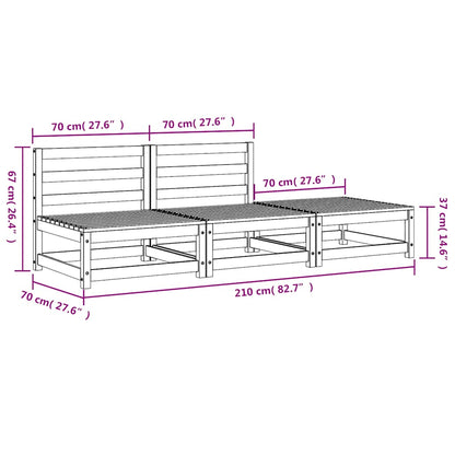vidaXL Garden Sofa | Natural Pine | Solid Impregnated Pine Wood