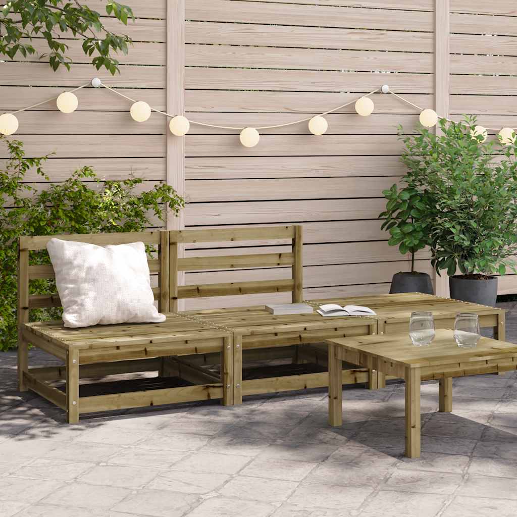 vidaXL Garden Sofa | Natural Pine | Solid Impregnated Pine Wood