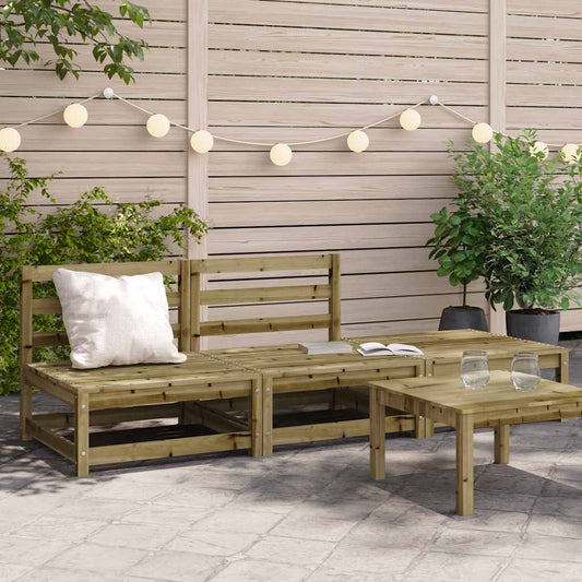 vidaXL Garden Sofa | Natural Pine | Solid Impregnated Pine Wood
