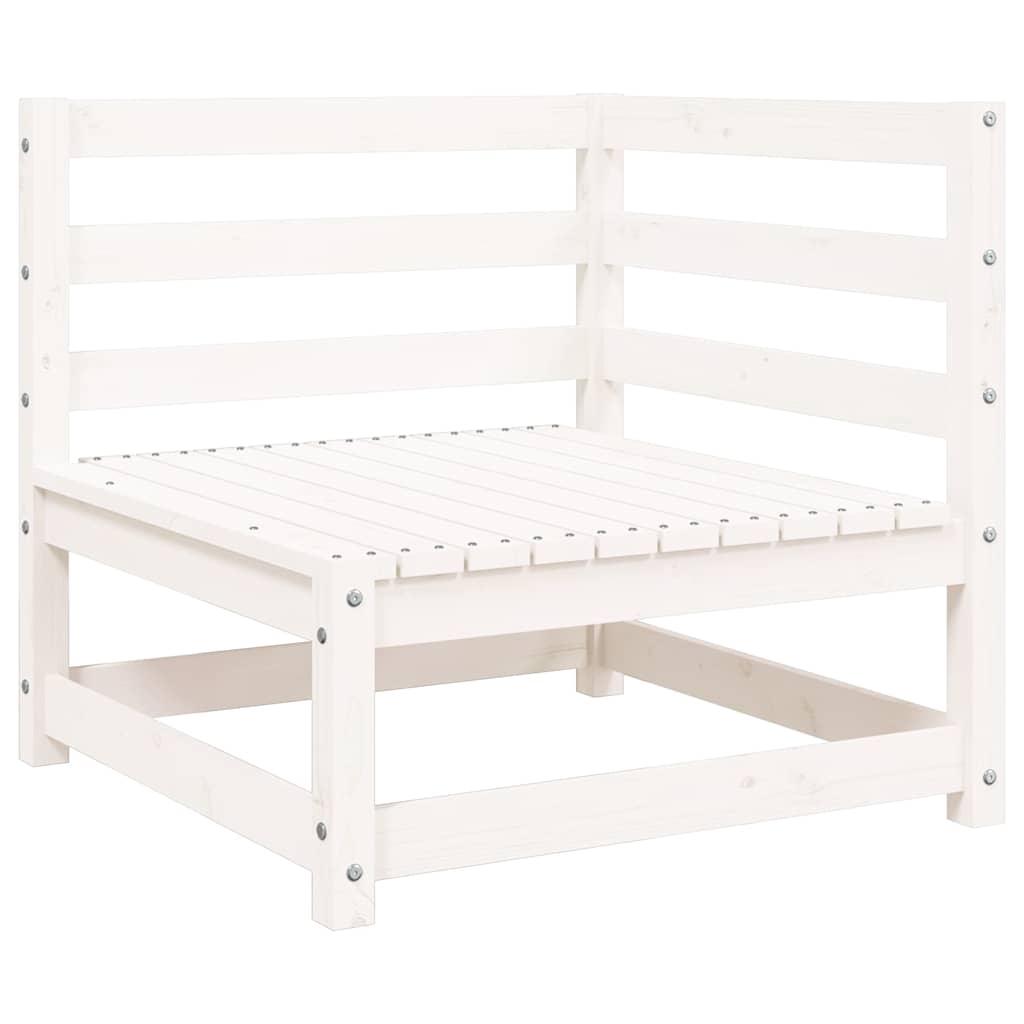 vidaXL Garden Sofa with Footstool 2-Seater White Solid Wood Pine