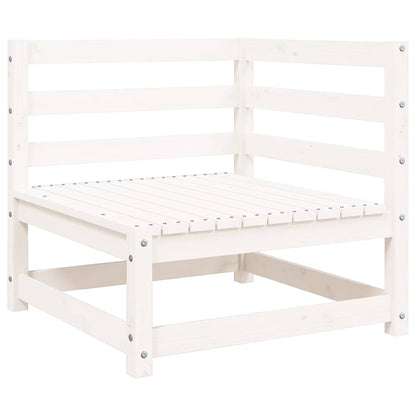 vidaXL Garden Sofa with Footstool 2-Seater White Solid Wood Pine