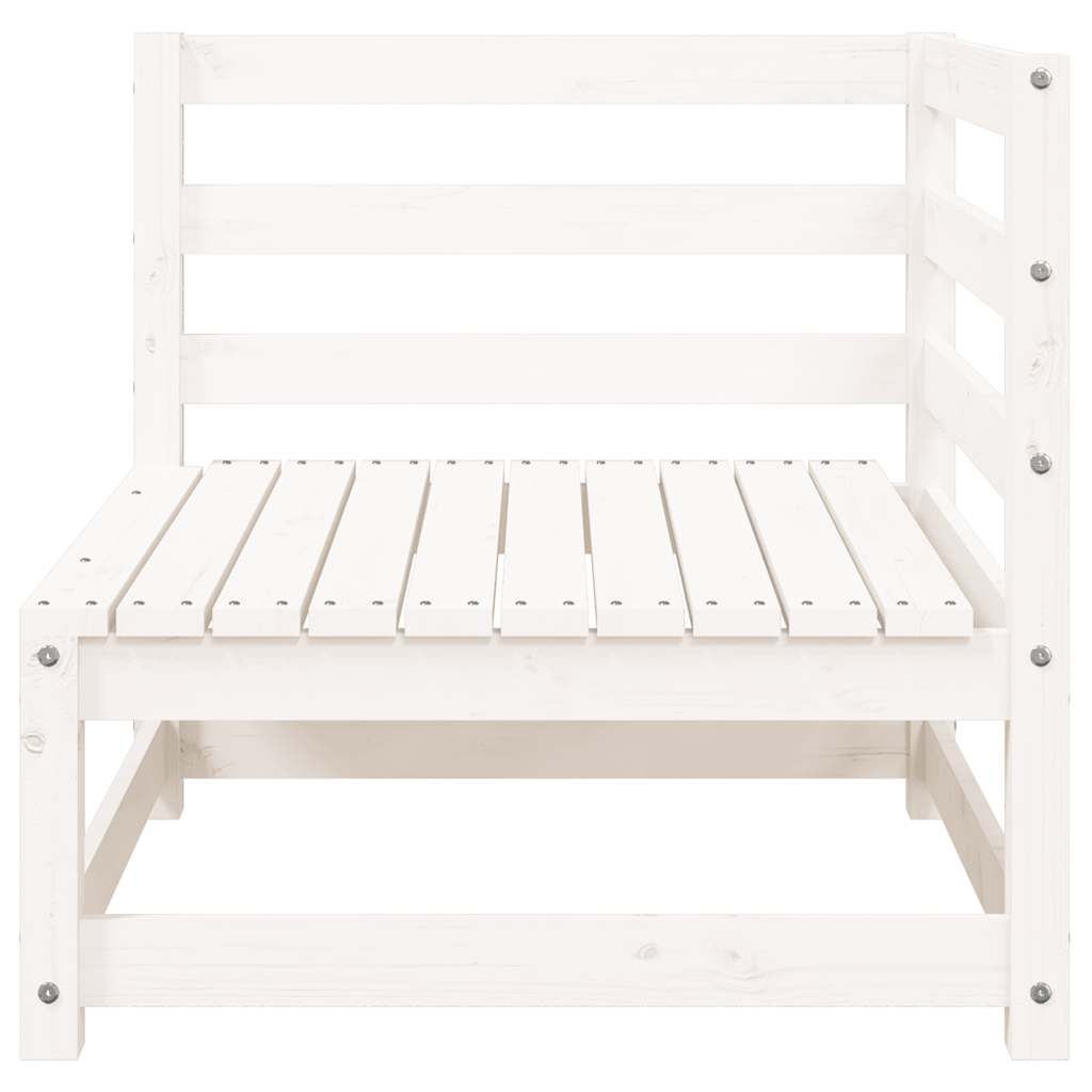 vidaXL Garden Sofa with Footstool 2-Seater White Solid Wood Pine
