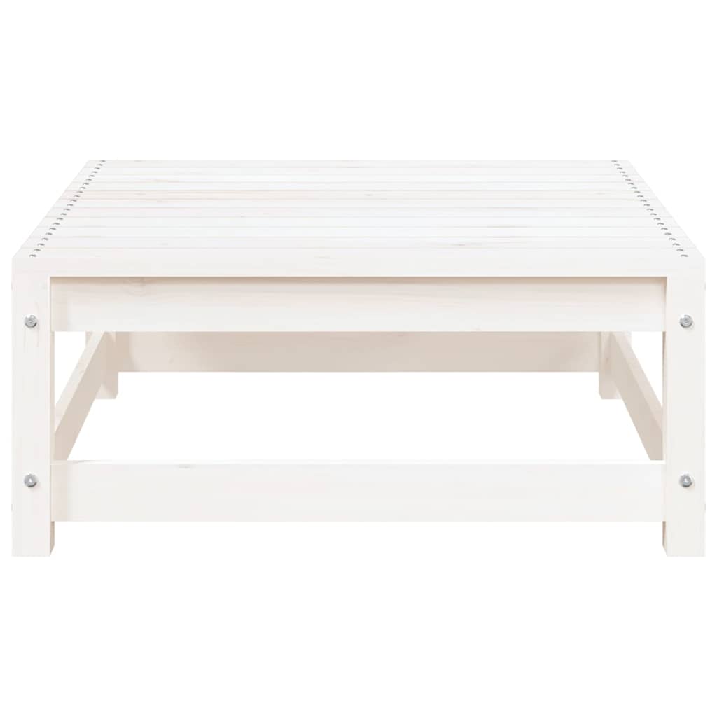 vidaXL Garden Sofa with Footstool 2-Seater White Solid Wood Pine