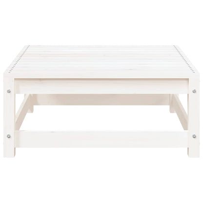 vidaXL Garden Sofa with Footstool 2-Seater White Solid Wood Pine