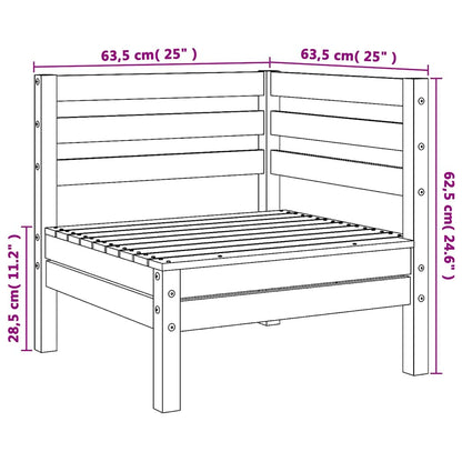 vidaXL Garden Sofa Corner Solid Wood Pine