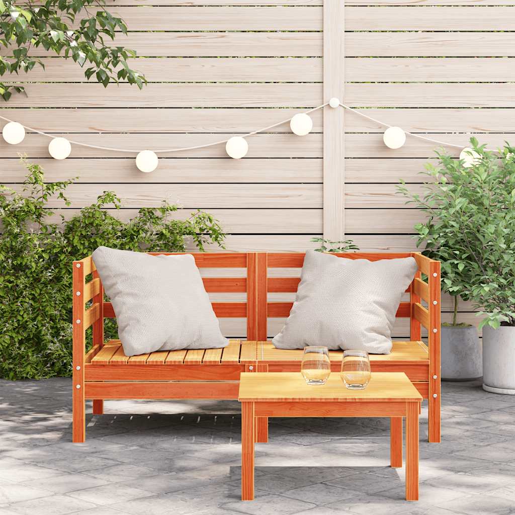 vidaXL Garden Sofa | Set of 2 | Wax Brown | Solid Pine Wood | Single Unit