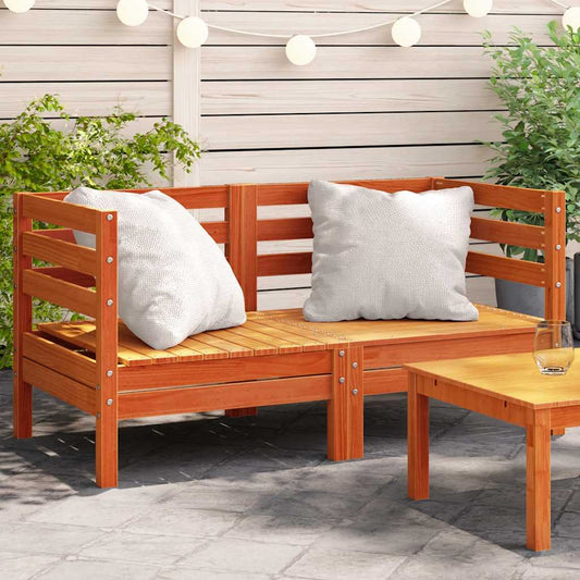 vidaXL Garden Sofa | Set of 2 | Wax Brown | Solid Pine Wood | Single Unit