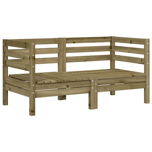 vidaXL Garden Sofa | Set of 2 | Natural Wood | Treated pinewood | Medium