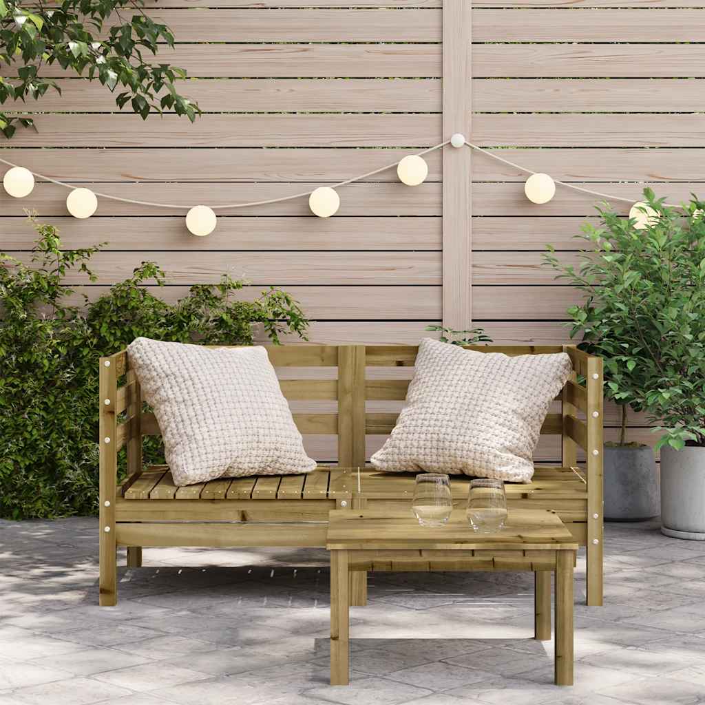 vidaXL Garden Sofa | Set of 2 | Natural Wood | Treated pinewood | Medium