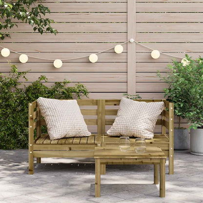 vidaXL Garden Sofa | Set of 2 | Natural Wood | Treated pinewood | Medium