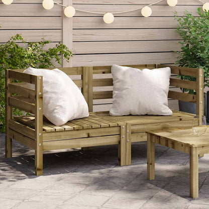 vidaXL Garden Sofa | Set of 2 | Natural Wood | Treated pinewood | Medium