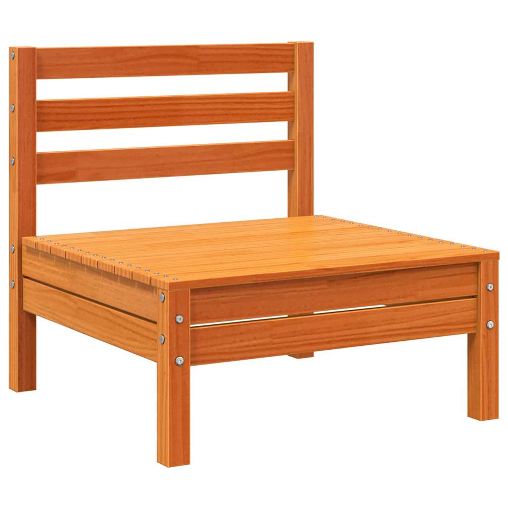 vidaXL Garden Sofa | Wax brown | Solid pine wood | Single unit size | Modular