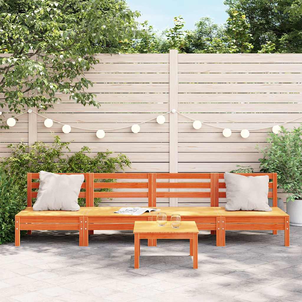 vidaXL Garden Sofa | Set of 4 | Wax brown | Solid pine wood | Standard | Modular