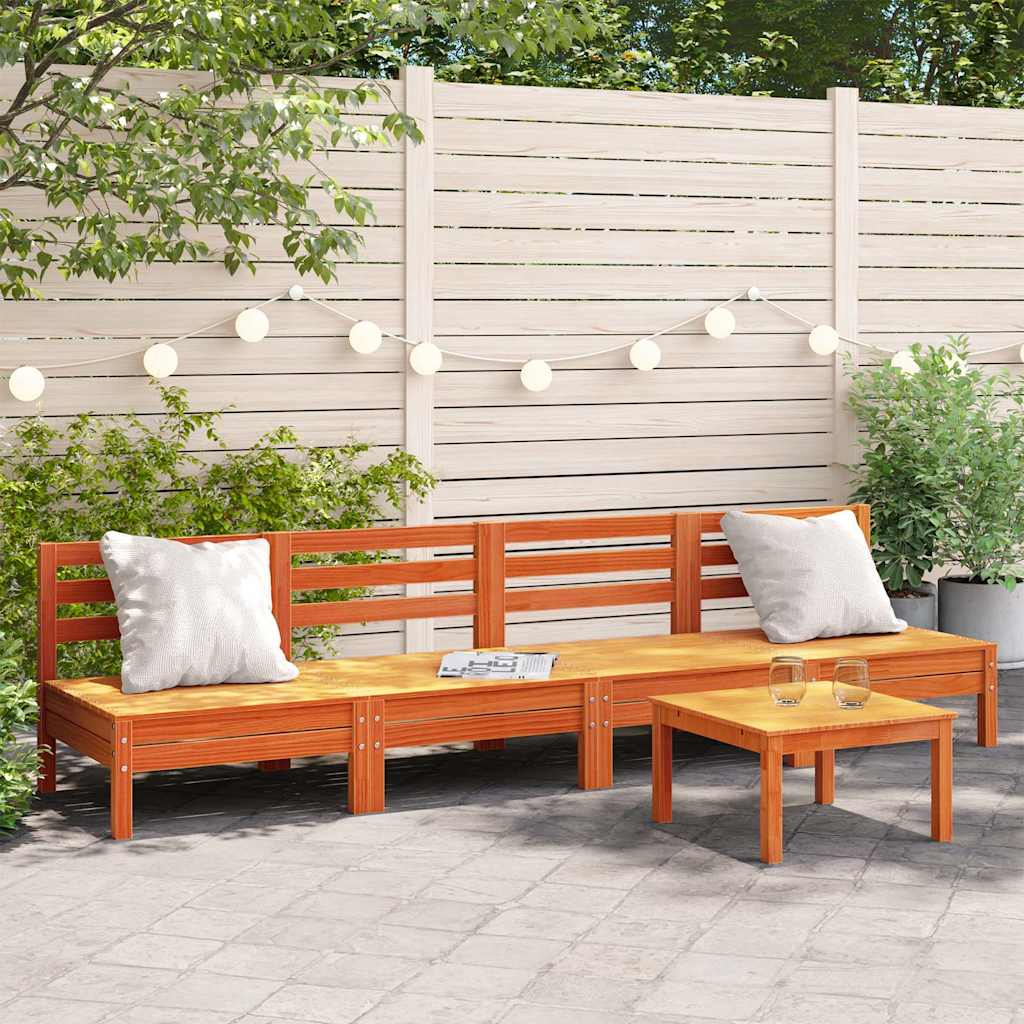 vidaXL Garden Sofa | Set of 4 | Wax brown | Solid pine wood | Standard | Modular
