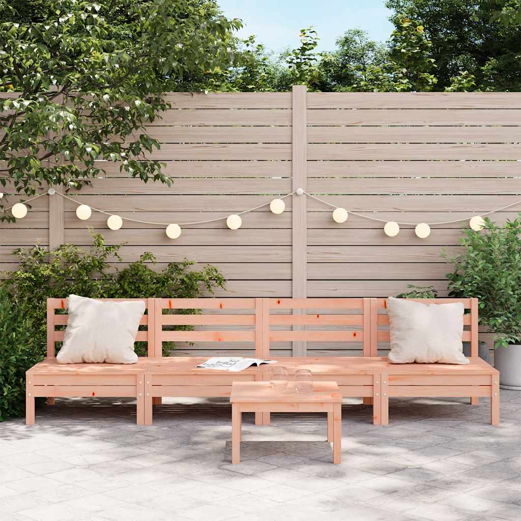 vidaXL Garden Sofa | Set of 4 | Natural Wood | Solid Douglas Fir wood | 63.5 cm