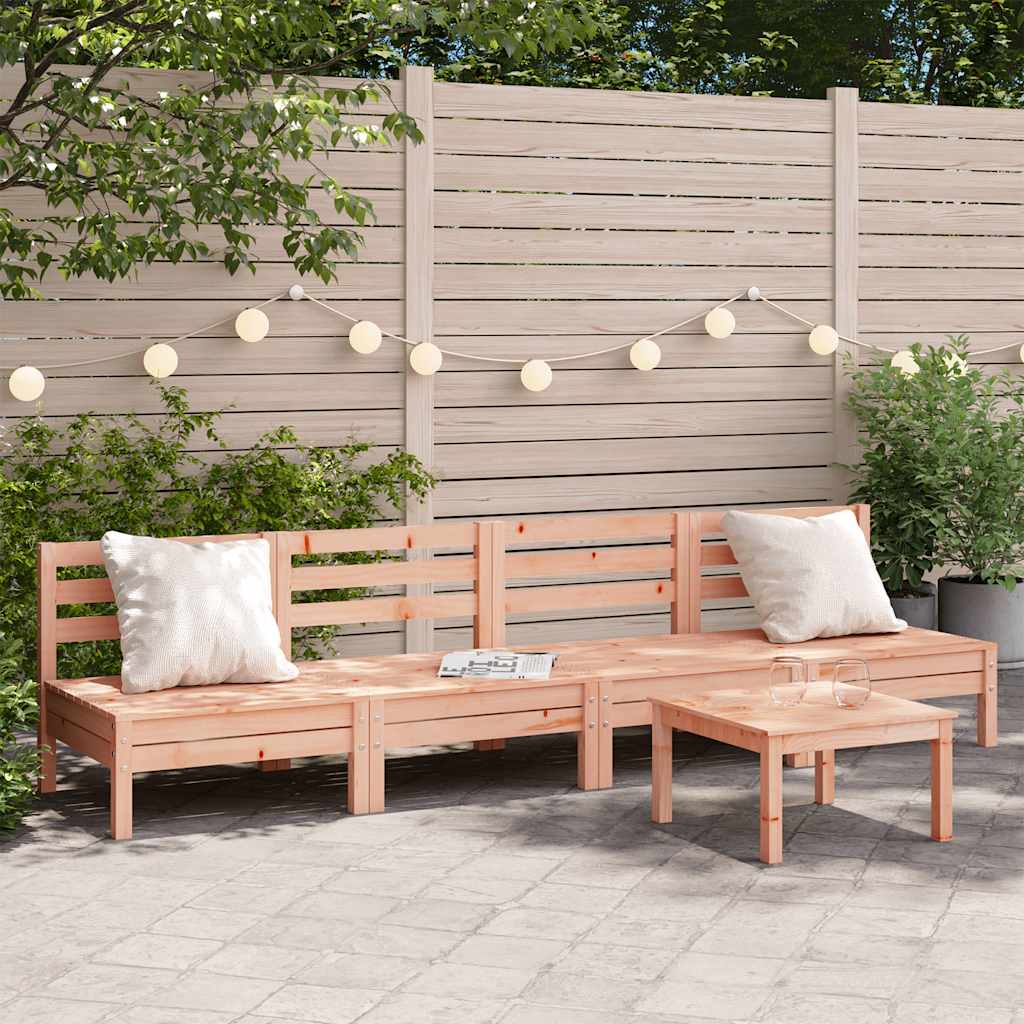 vidaXL Garden Sofa | Set of 4 | Natural Wood | Solid Douglas Fir wood | 63.5 cm