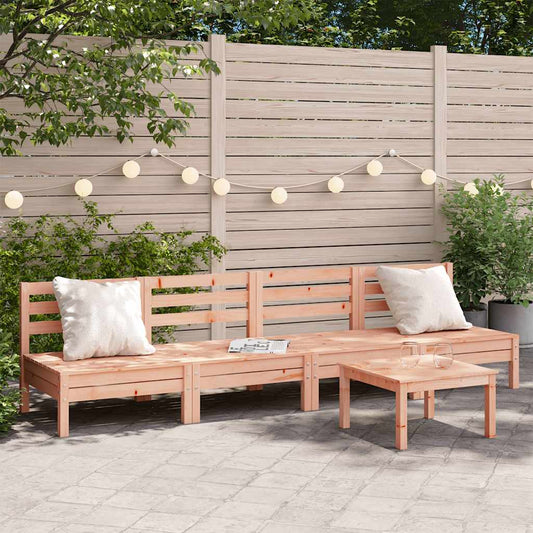vidaXL Garden Sofa | Set of 4 | Natural Wood | Solid Douglas Fir wood | 63.5 cm