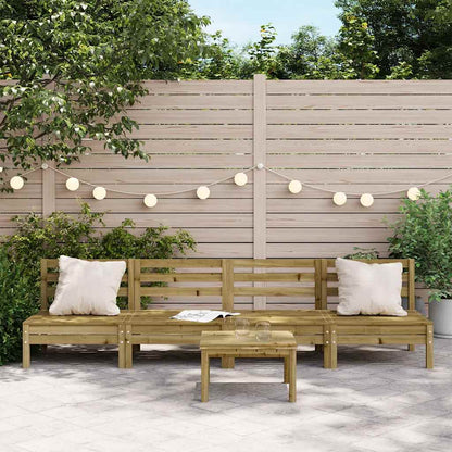 vidaXL Garden Sofa | Set of 4 | Natural Brown | Impregnated Pine Wood | Standard