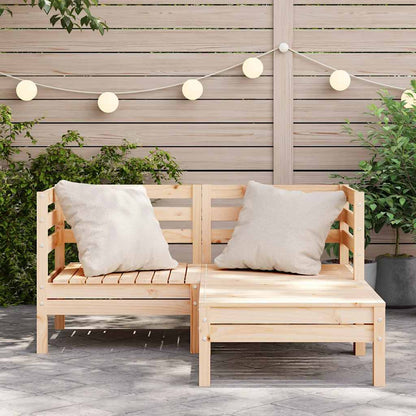 vidaXL Garden Sofa | Natural Pine | Solid pine wood | 2-Seater | Modular