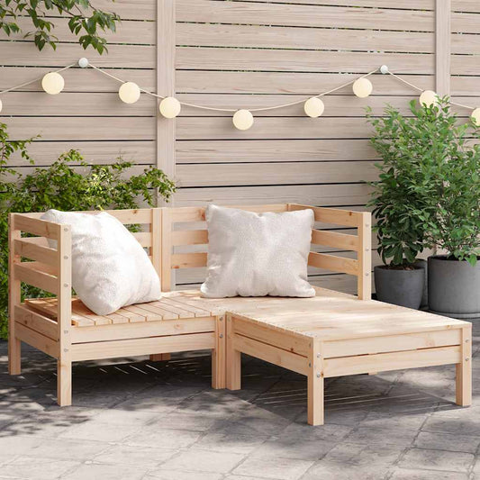 vidaXL Garden Sofa | Natural Pine | Solid pine wood | 2-Seater | Modular