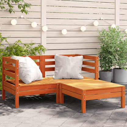 vidaXL Garden Sofa | Wax brown | Solid pine wood | 2-seater | Modular
