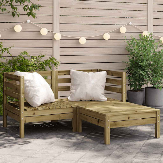 vidaXL Garden Sofa | Natural Wood | Solid Pine Wood | Medium |  Modular