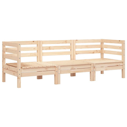 vidaXL Garden Sofa | Natural Wood | Solid Pine Wood | 3-seater | Modular