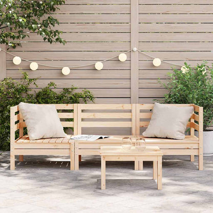 vidaXL Garden Sofa | Natural Wood | Solid Pine Wood | 3-seater | Modular