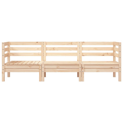 vidaXL Garden Sofa | Natural Wood | Solid Pine Wood | 3-seater | Modular
