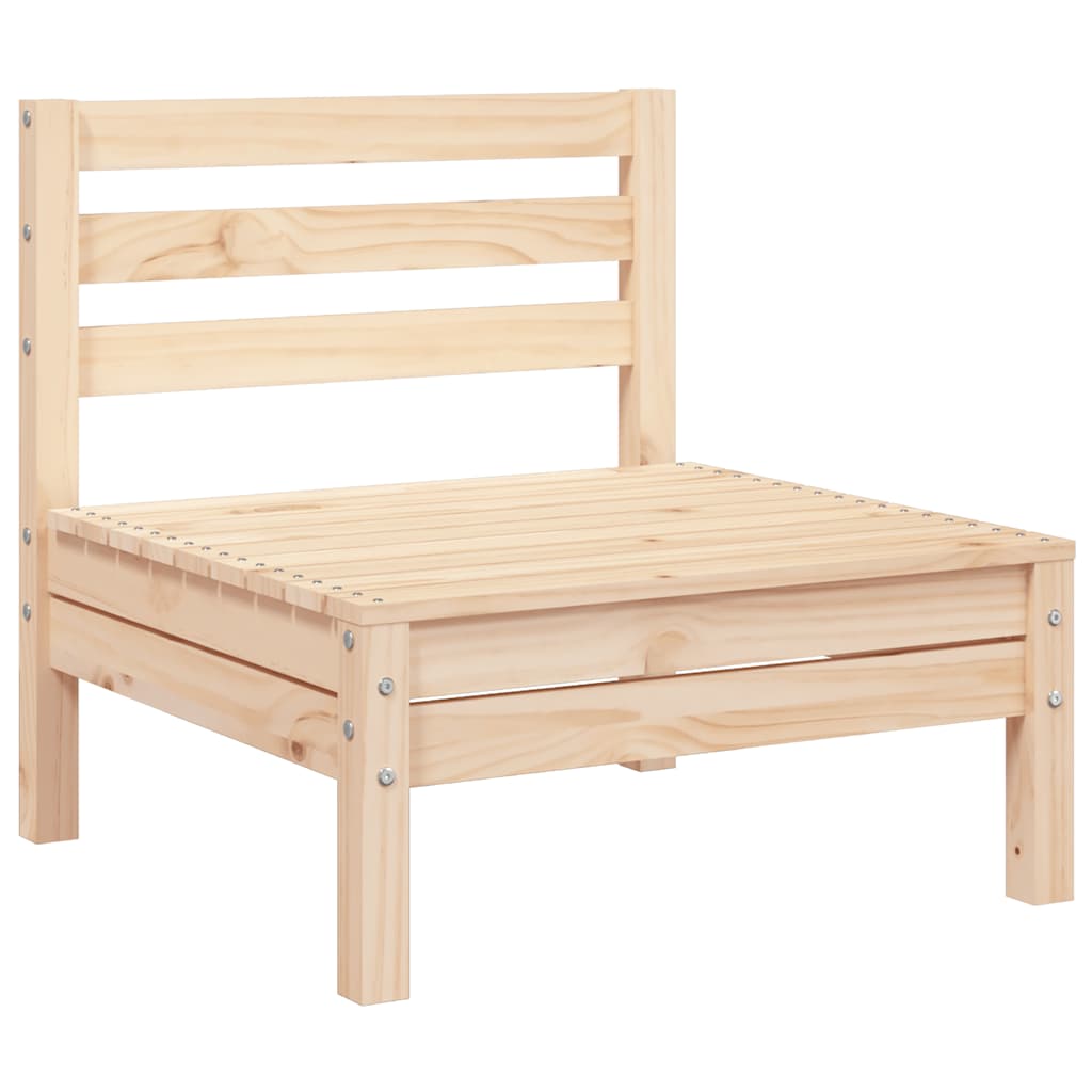 vidaXL Garden Sofa | Natural Wood | Solid Pine Wood | 3-seater | Modular