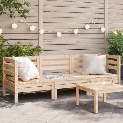 vidaXL Garden Sofa | Natural Wood | Solid Pine Wood | 3-seater | Modular