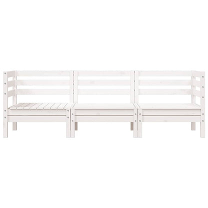 vidaXL Garden Sofa | White | Solid pine wood | 3-seater | Modular | Garden Sofa