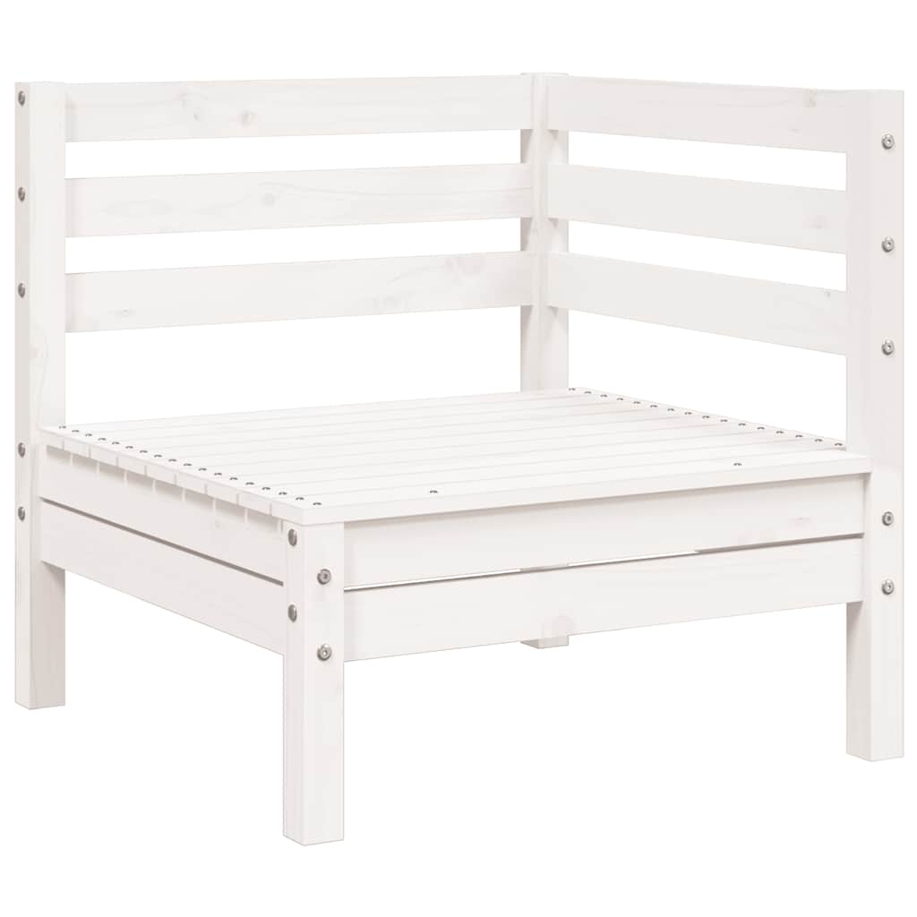 vidaXL Garden Sofa | White | Solid pine wood | 3-seater | Modular | Garden Sofa
