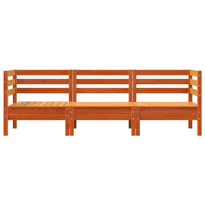 vidaXL Garden Sofa 3-Seater Wax Brown Solid Wood Pine