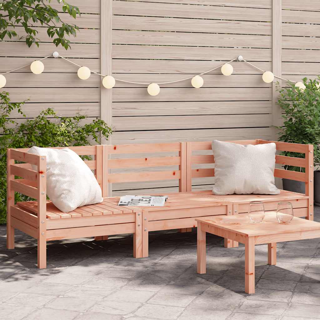 vidaXL Garden Sofa | Douglas natural wood | Solid Douglas Wood | 3-Seater