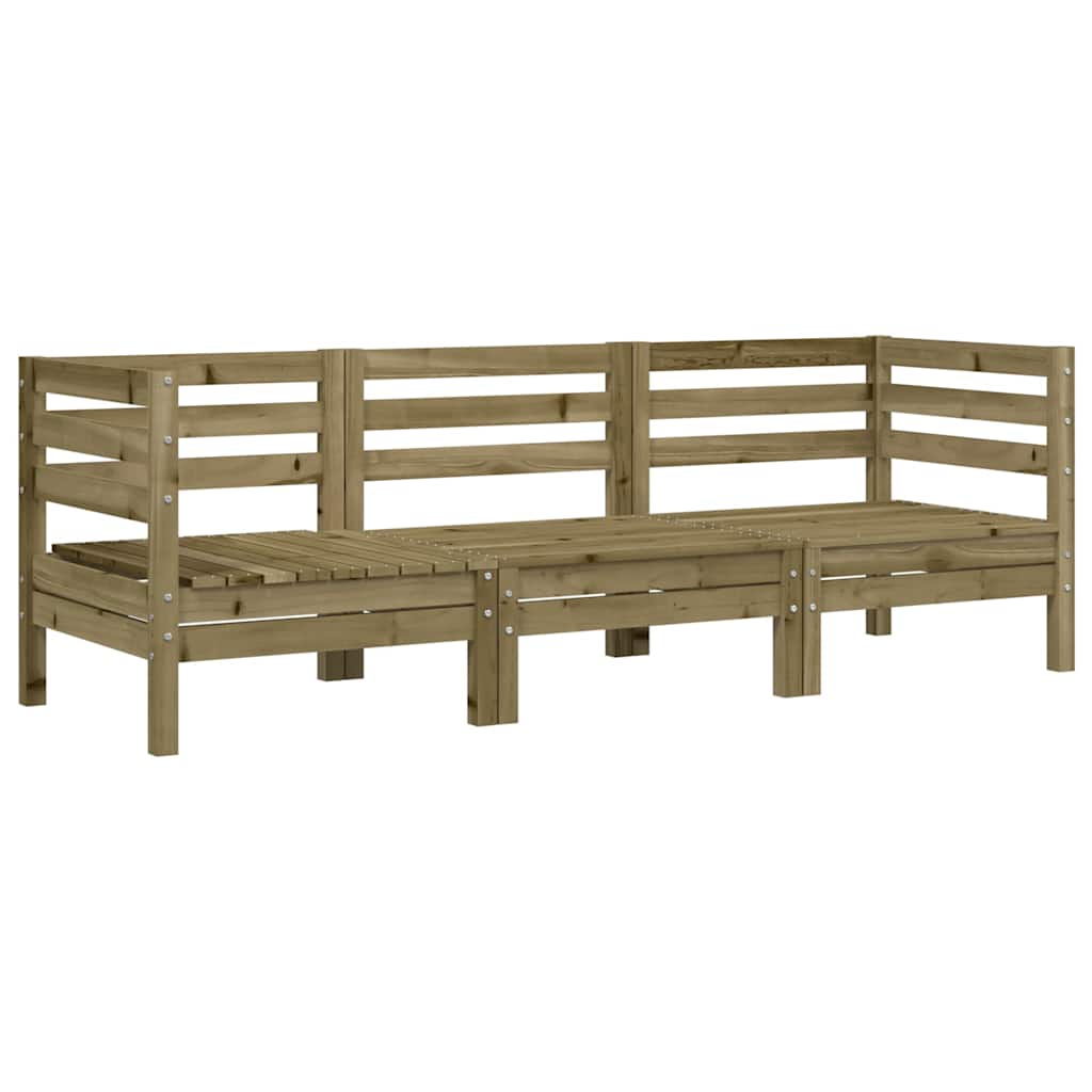 vidaXL Garden Sofa | Natural Wood | Vacuum pressure impregnated pinewood