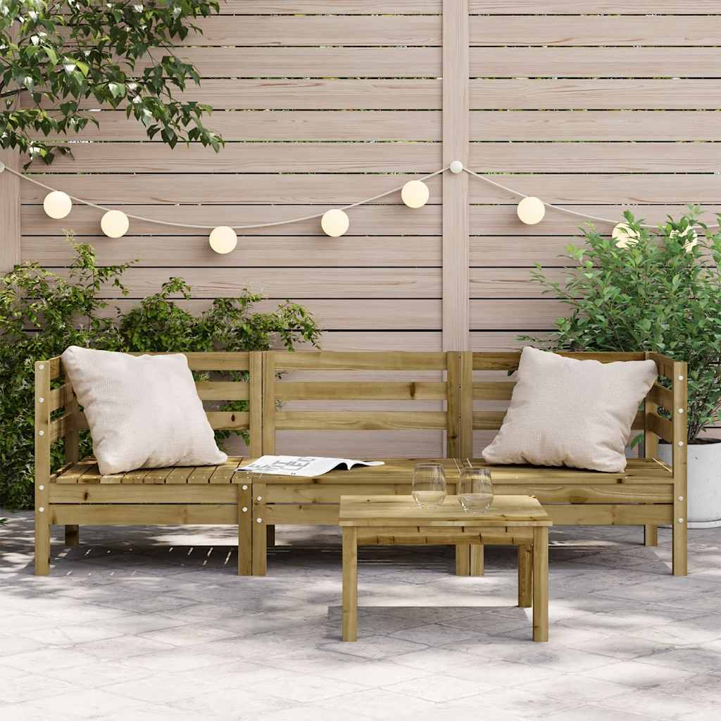vidaXL Garden Sofa | Natural Wood | Vacuum pressure impregnated pinewood